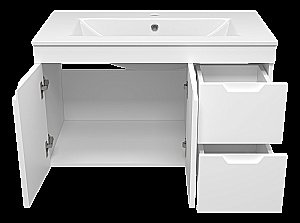 Тумба с раковиной Misty Оптима - 90 П-Опт-01090-011П3Я белая для ванной в интернет-магазине Sanbest