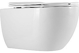 Унитаз подвесной Art&Max SIENA AM221CHR/SC белый, с сиденьем микролифт, безободковый купить в интернет-магазине Sanbest