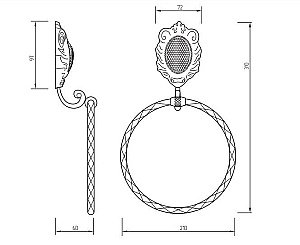 Полотенцедержатель-кольцо Migliore Cleopatra 16688 золото купить в интернет-магазине сантехники Sanbest