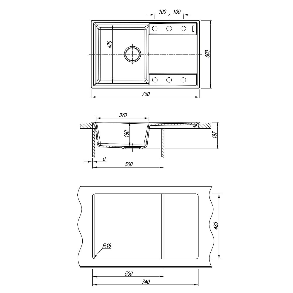 Кухонная мойка Lemark Imandra 760 9910030 шампань купить в интернет-магазине сантехники Sanbest