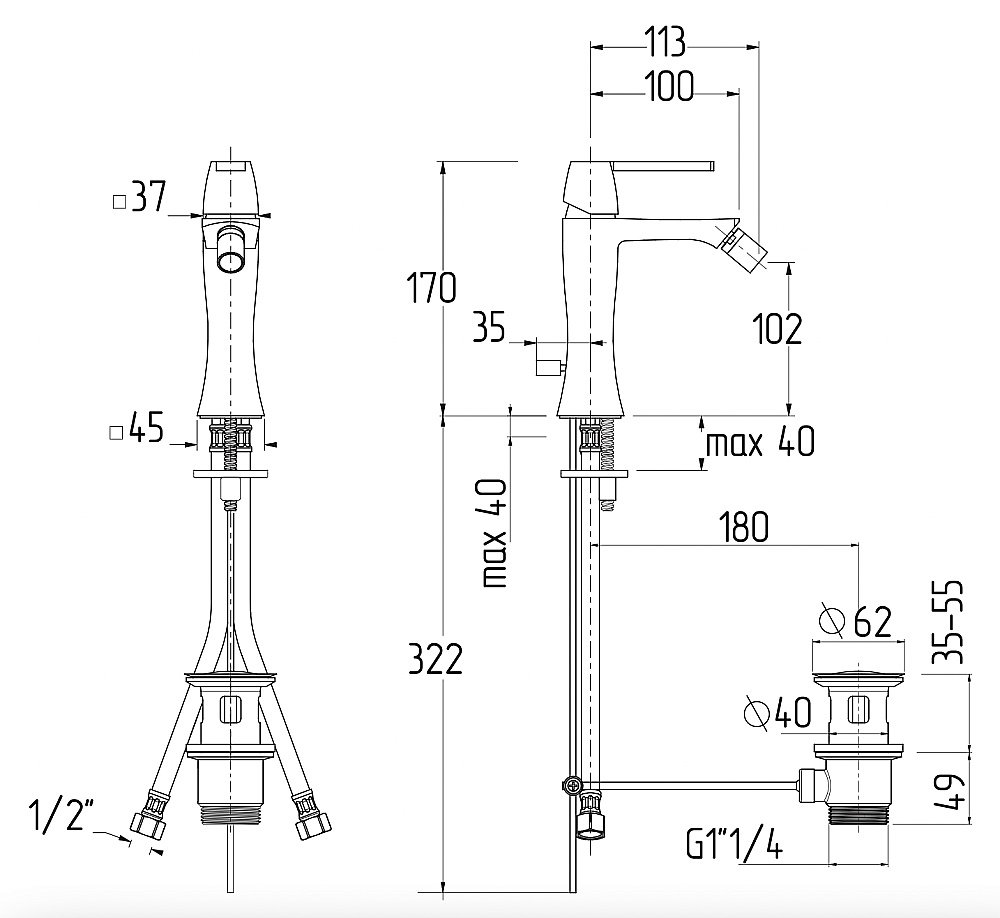 Смеситель для биде Migliore Opera ML.OPR-6023 золото купить в интернет-магазине сантехники Sanbest