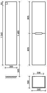 Пенал подвесной Sancos Norma 2.0 PNR2.035W 35 белый для ванной в интернет-магазине сантехники Sanbest