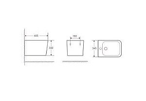Биде подвесное Koller Pool KVADRO KR-0485-B белый купить в интернет-магазине Sanbest