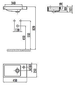 Раковина Creavit Elmas 45 TP025.00000 белая купить в интернет-магазине Sanbest