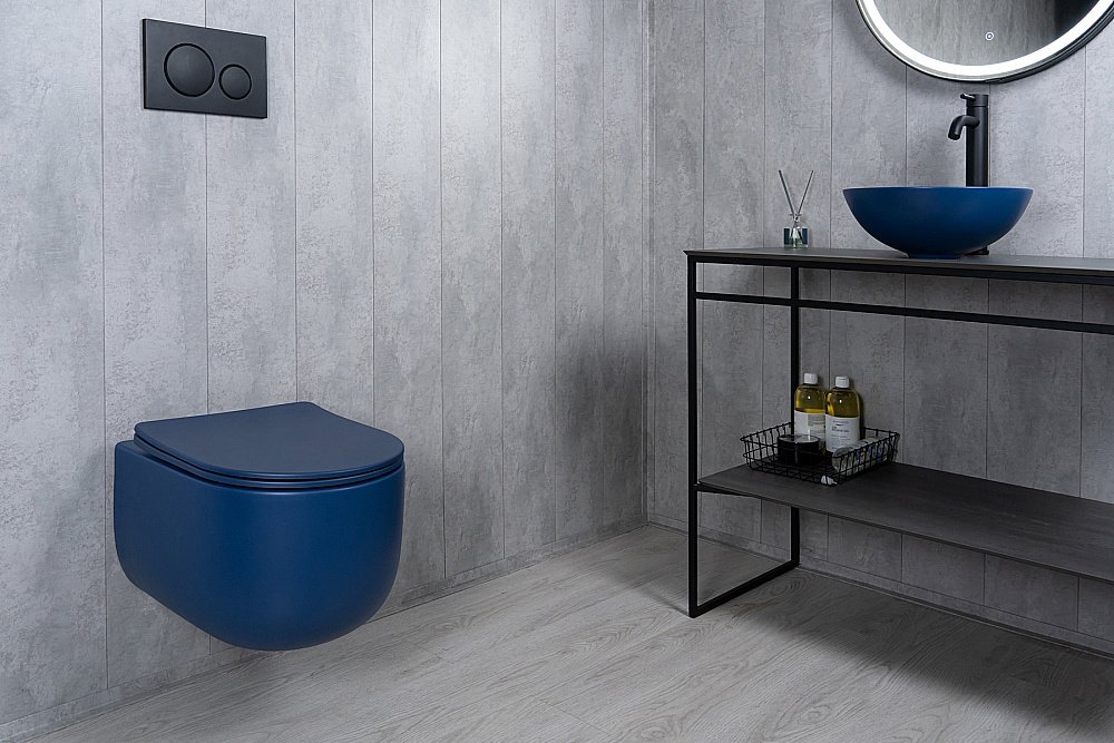 Раковина накладная Gid 9081bum синяя матовая купить в интернет-магазине Sanbest