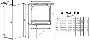 Душевой уголок Radaway Almatea KDJ+S 80х80 купить в интернет-магазине Sanbest