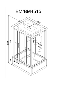 Душевая кабина Deto ЕМ4515 с пультом 150х85 купить в интернет-магазине Sanbest