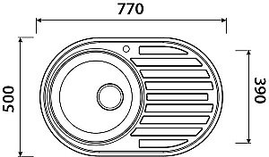 Мойка кухонная Kaiser KSS-7750 хром купить в интернет-магазине сантехники Sanbest