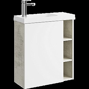 Тумба с раковиной Aqwella Alba 60 корпус светлый камень/фасад белый для ванной в интернет-магазине Sanbest
