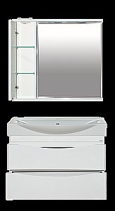 Зеркало со шкафом Misty Элвис 83,3 белая эмаль в ванную от интернет-магазине сантехники Sanbest