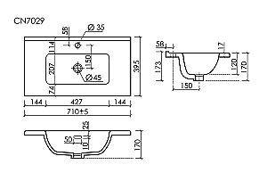 Раковина Ceramica Nova Compact CN7029 белая купить в интернет-магазине Sanbest