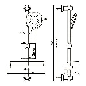 Душевой гарнитур Dorff Prime D0140000 хром купить в интернет-магазине сантехники Sanbest