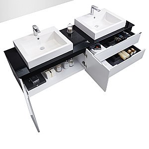 Комплект мебели с зеркалом Orans 60231800 180 белый глянцевый для ванной в интернет-магазине Sanbest