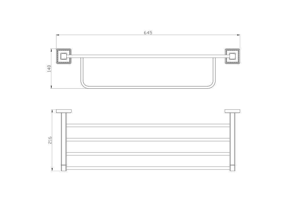 Полотенцедержатель с полкой WONZON & WOGHAND ROMA, Бронза (WW-7281) купить в интернет-магазине сантехники Sanbest