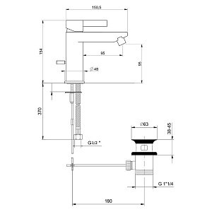 Смеситель для биде Webert DoReMi DR840102015 купить в интернет-магазине сантехники Sanbest