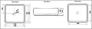 Раковина накладная Ceramalux NC 45 78321 серебро, белая купить в интернет-магазине Sanbest