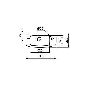 Раковина подвесная Vidima SEVAFRESH 50 W449461 купить в интернет-магазине Sanbest