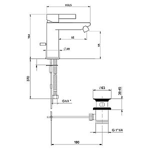 Смеситель для биде Webert DoReMi DR840102015 купить в интернет-магазине сантехники Sanbest