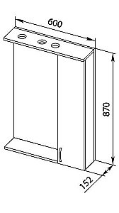 Зеркало со шкафом Aquanet Донна 60 венге в ванную от интернет-магазине сантехники Sanbest