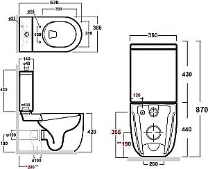 Унитаз-компакт Bien VOKHA MDKD063N1VP1W5SZ0 белый, с крышкой микролифт, с бачком, безободковый купить в интернет-магазине Sanbest