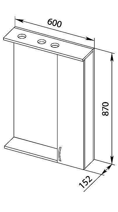 Зеркало со шкафом Aquanet Донна 60 венге в ванную от интернет-магазине сантехники Sanbest