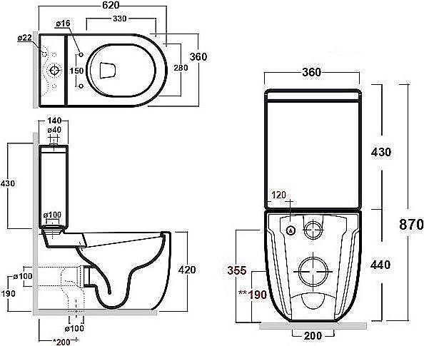 Унитаз-компакт Bien VOKHA MDKD063N1VP1W5SZ0 белый, с крышкой микролифт, с бачком, безободковый купить в интернет-магазине Sanbest