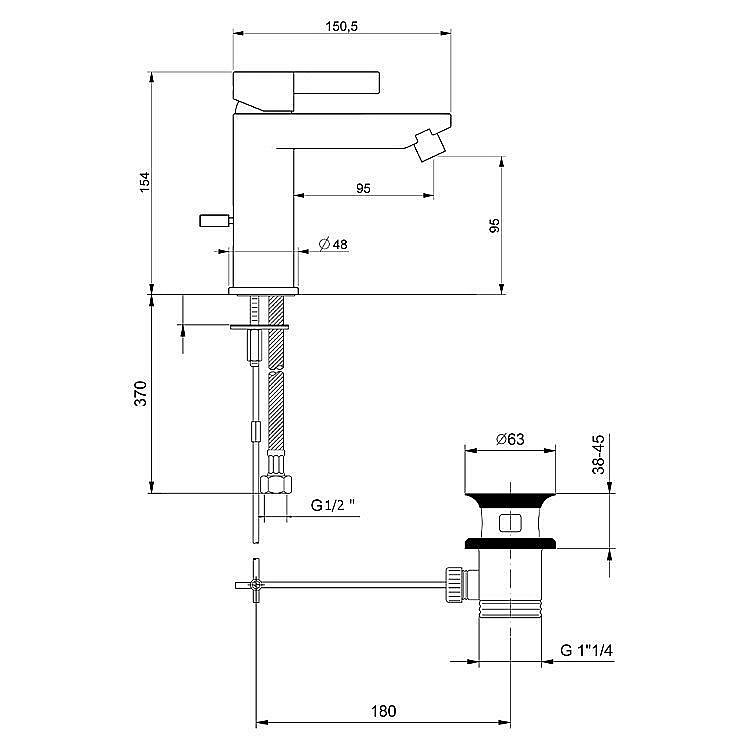 Смеситель для биде Webert DoReMi DR840102015 купить в интернет-магазине сантехники Sanbest