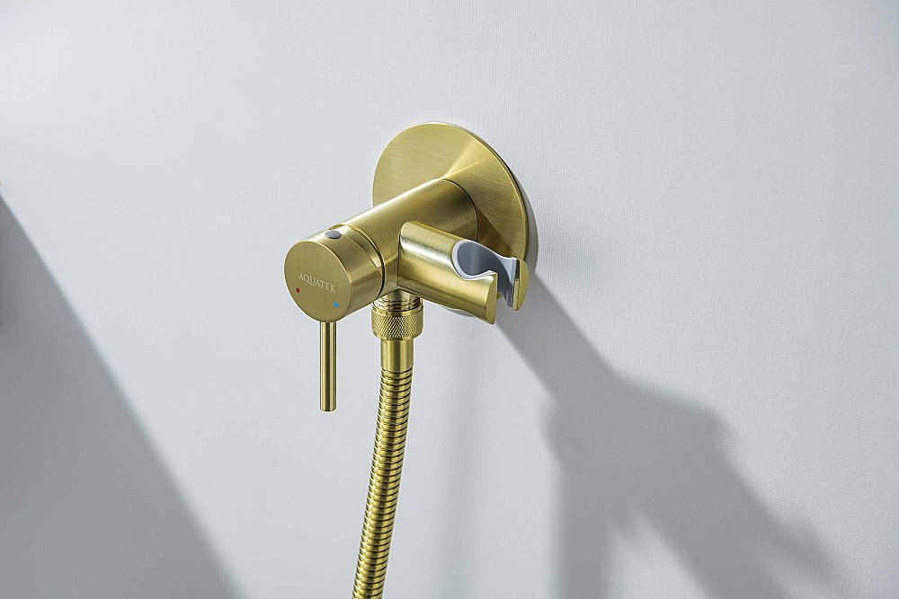 Гигиенический душ Aquatek Европа AQ1021BG золото шлифованное купить в интернет-магазине сантехники Sanbest