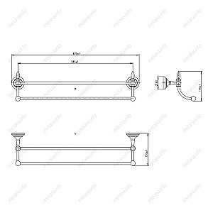 Полотенцедержатель Melana MLN-820002 хром/золото купить в интернет-магазине сантехники Sanbest