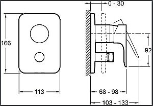 Встраиваемый смеситель для душа Jacob Delafon MODULO E98717-CP купить в интернет-магазине сантехники Sanbest