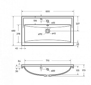 Тумба с раковиной Cezares GIUBILEO-N 80 GIUBILEO-N-80-1C-SO-FS-P+CZR-800/450-LV-MR-FS ясень брашированный для ванной в интернет-магазине Sanbest