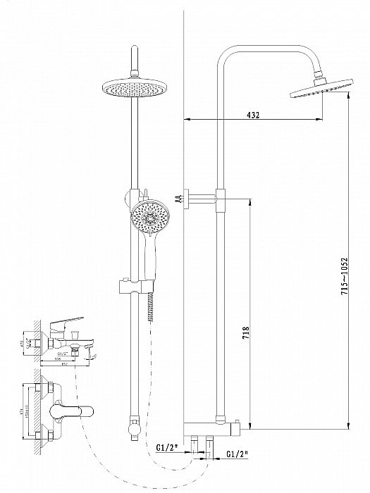 Душевая система Orange Classic M71-933cr хром купить в интернет-магазине сантехники Sanbest
