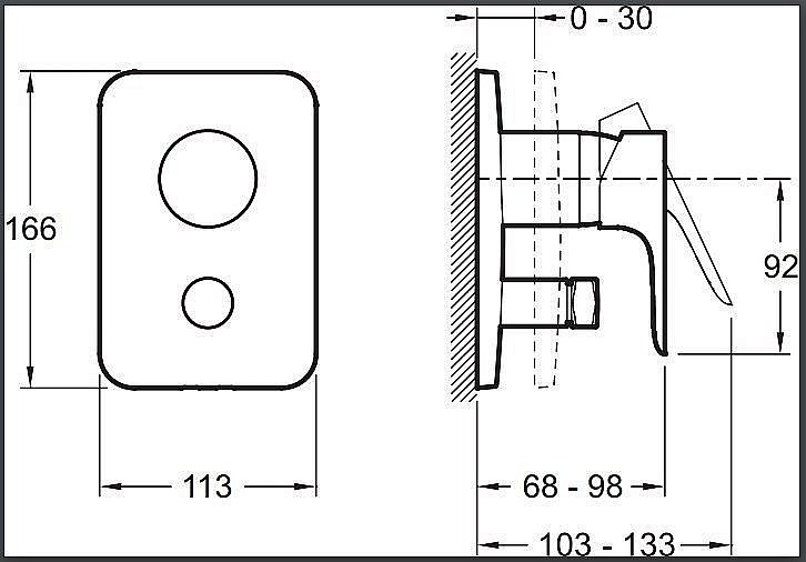 Встраиваемый смеситель для душа Jacob Delafon MODULO E98717-CP купить в интернет-магазине сантехники Sanbest