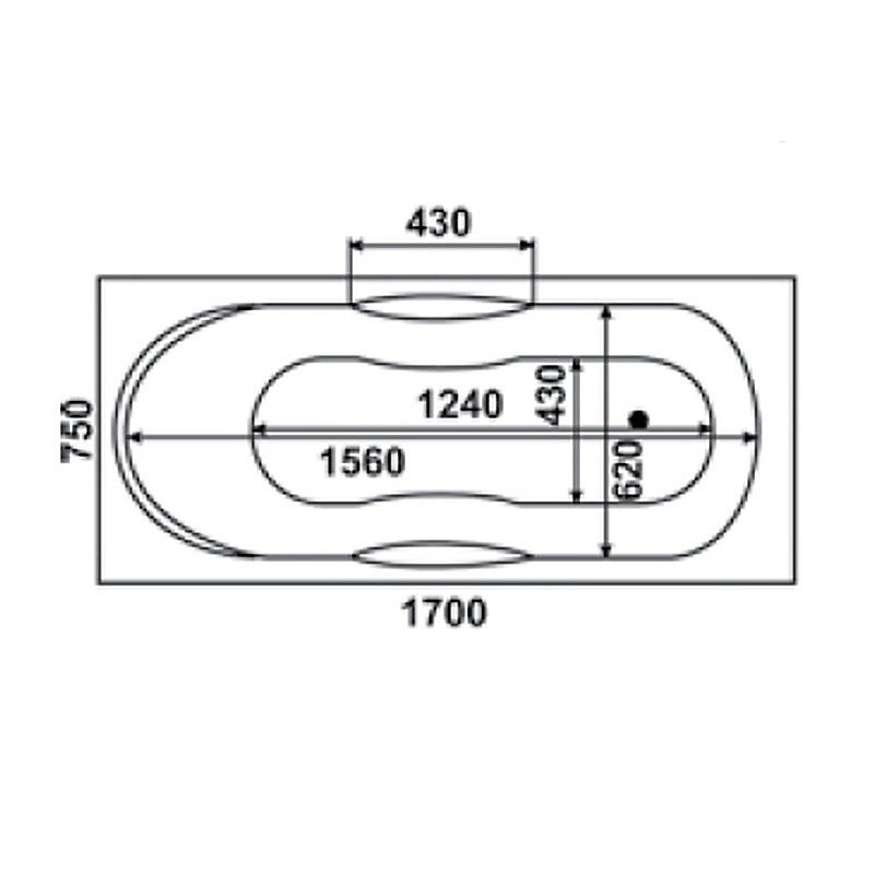 Ванна акриловая BAS Рио 170х75 З 00147 белая купить в интернет-магазине Sanbest