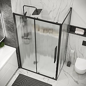 Душевой уголок Grossman Cosmo 120.K33.02.1080.21.02 100x80 стекло шиншилла/профиль черный матовый купить в интернет-магазине Sanbest