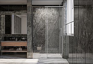 Душевая дверь Veconi Premium Trento PTD40-GR-120-01-C4 прозрачная/профиль брашированный графит купить в интернет-магазине Sanbest