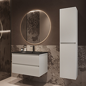 Тумба с раковиной Vincea Welle 80 VMC-2WL800MW/VCB-4H800A белая матовая/раковина антрацит для ванной в интернет-магазине Sanbest