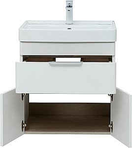 Тумба с раковиной Aquanet Ирис new 60 белый глянец для ванной в интернет-магазине Sanbest