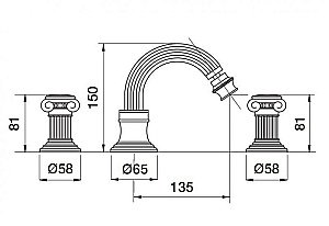 Смеситель для биде Cezares APHRODITE-BBS2-02-O бронза купить в интернет-магазине сантехники Sanbest