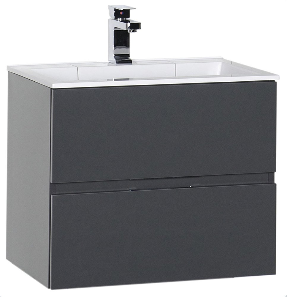 Тумба с раковиной Aquanet Алвита 70 серый антрацит для ванной в интернет-магазине Sanbest