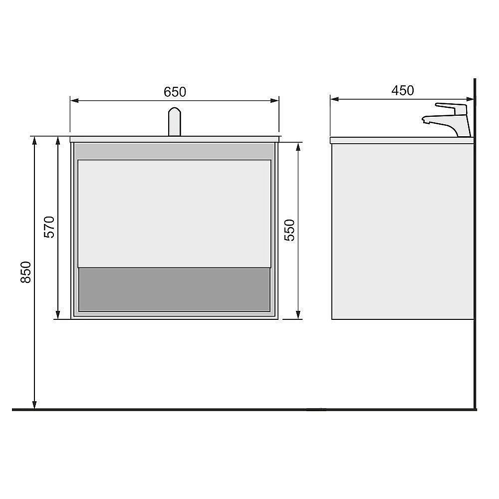 Тумба с раковиной Jorno Glass 65 для ванной в интернет-магазине Sanbest