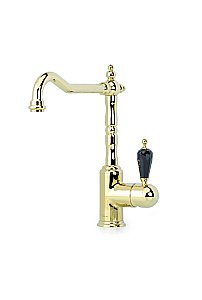 Смеситель для кухни Boheme Tradizionale Oro 102-BSW золото/ручка с кристаллом Black Swarovski купить в интернет-магазине сантехники Sanbest