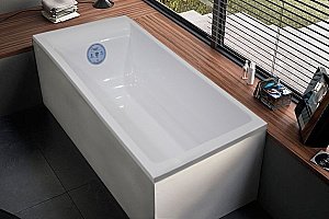 Ванна из искусственного камня Marmo Bagno Алесса NEW 150х70 MB-ALN150-70 белая купить в интернет-магазине Sanbest