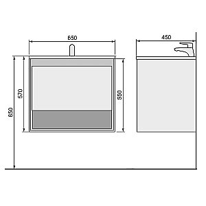 Тумба с раковиной Jorno Glass 65 для ванной в интернет-магазине Sanbest