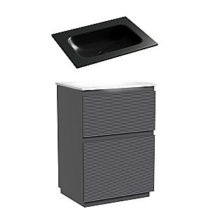 Тумба с раковиной Sancos FOLK Floor FL60FGS/CN7011MBwx 60 Grey soft для ванной в интернет-магазине Sanbest