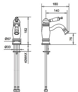 Смеситель для биде Migliore Oxford ML.OXF-6325 состаренный хром купить в интернет-магазине сантехники Sanbest