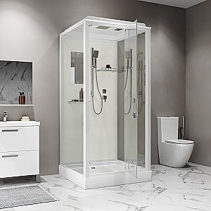 Душевая кабина Niagara Standart ST80/15Q 80х80 стекло прозрачное/профиль белый купить в интернет-магазине Sanbest