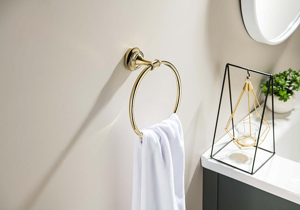 Полотенцедержатель-кольцо Aquatek Классик AQ4512PG золото полированное купить в интернет-магазине сантехники Sanbest