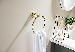 Полотенцедержатель-кольцо Aquatek Классик AQ4512PG золото полированное купить в интернет-магазине сантехники Sanbest