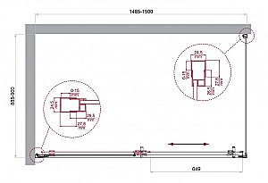 Душевой уголок BelBagno LUCE-AH-1 150х90 стекло прозрачное/профиль хром купить в интернет-магазине Sanbest
